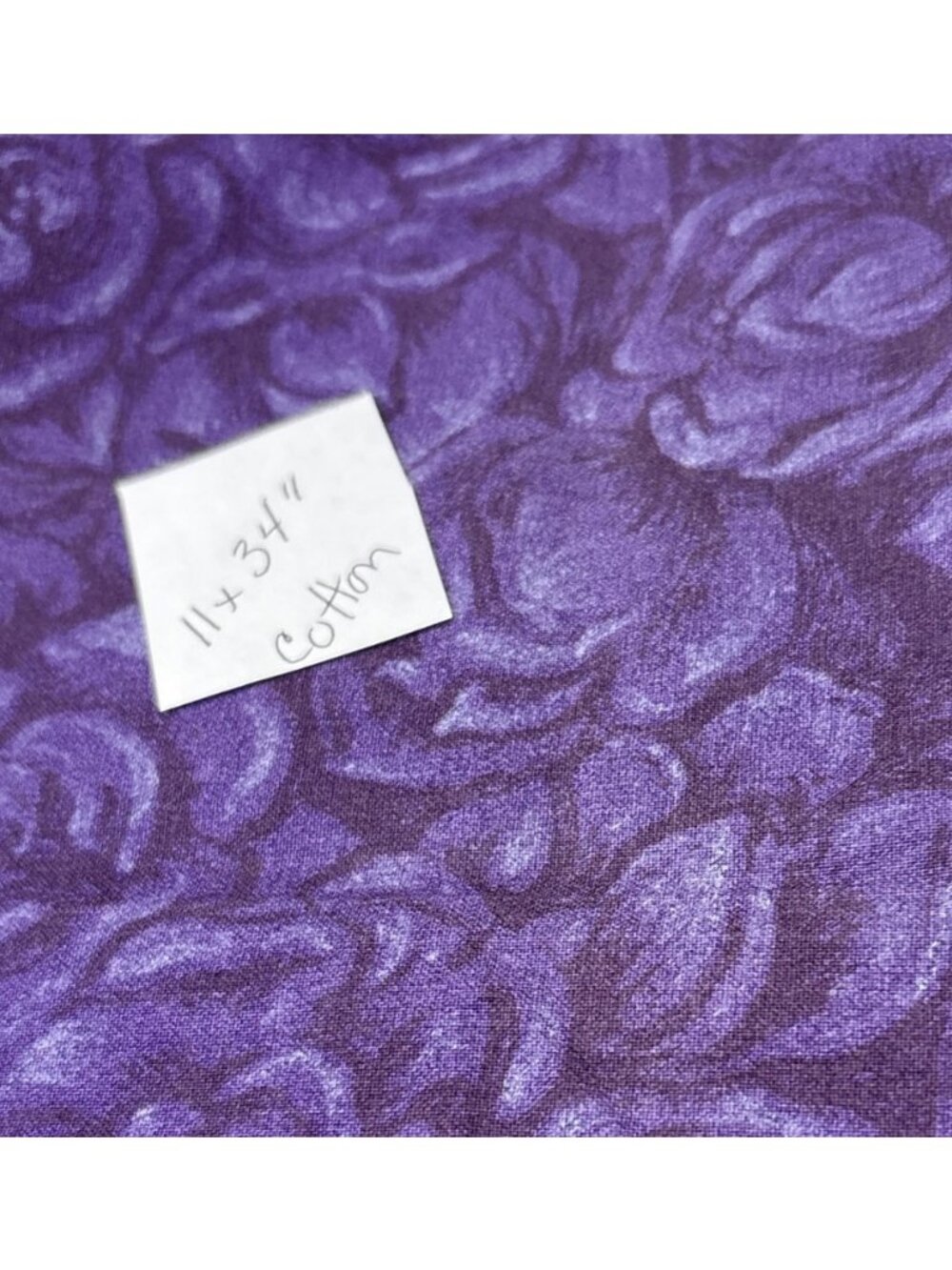 Purple Floral Cotton Fabric 11x34" Botanic Pattern Crafts Sewing - Picture 3 of 11